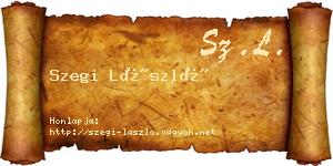 Szegi László névjegykártya