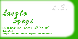 laszlo szegi business card